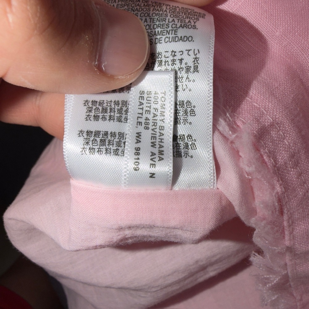 Tommy Bahama Two Palms Ruffle Shift Dress Pink Linen SW621161 Womens XS - Picture 10 of 11